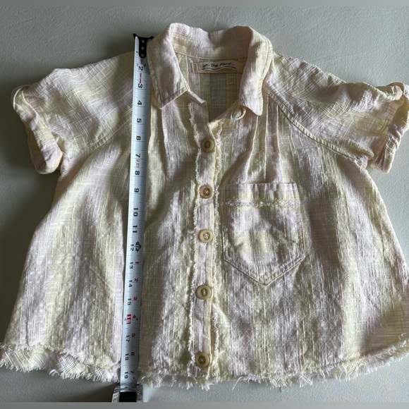 Free People Away at Sea Striped Women’s Button Top - Picture 7 of 7